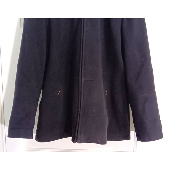 Vintage Barn Chore Coat Wn XL Black Wool Sherpa Lined Hood Winter Old Money 90s - Picture 3 of 10